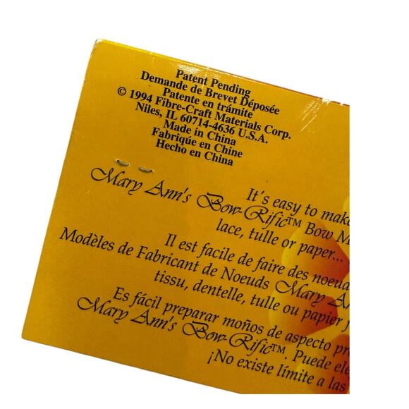 Vintage 90s Mary Ann's Bow-Rific Bow Maker Form Kit Starter Set Fiber Crafts - Picture 8 of 9